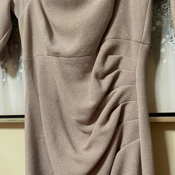 Off the shoulder, champagne glitter dress - Picture 6 of 7